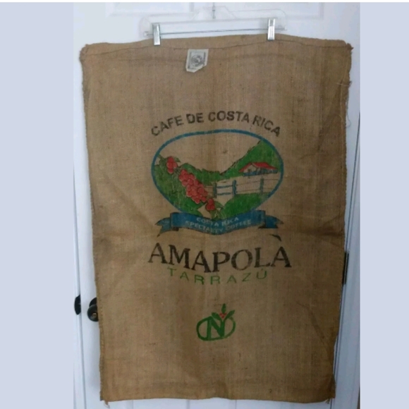 XL Rare AMAPOLA TARRAZU Costa Rica Burlap Bag - Picture 3 of 8